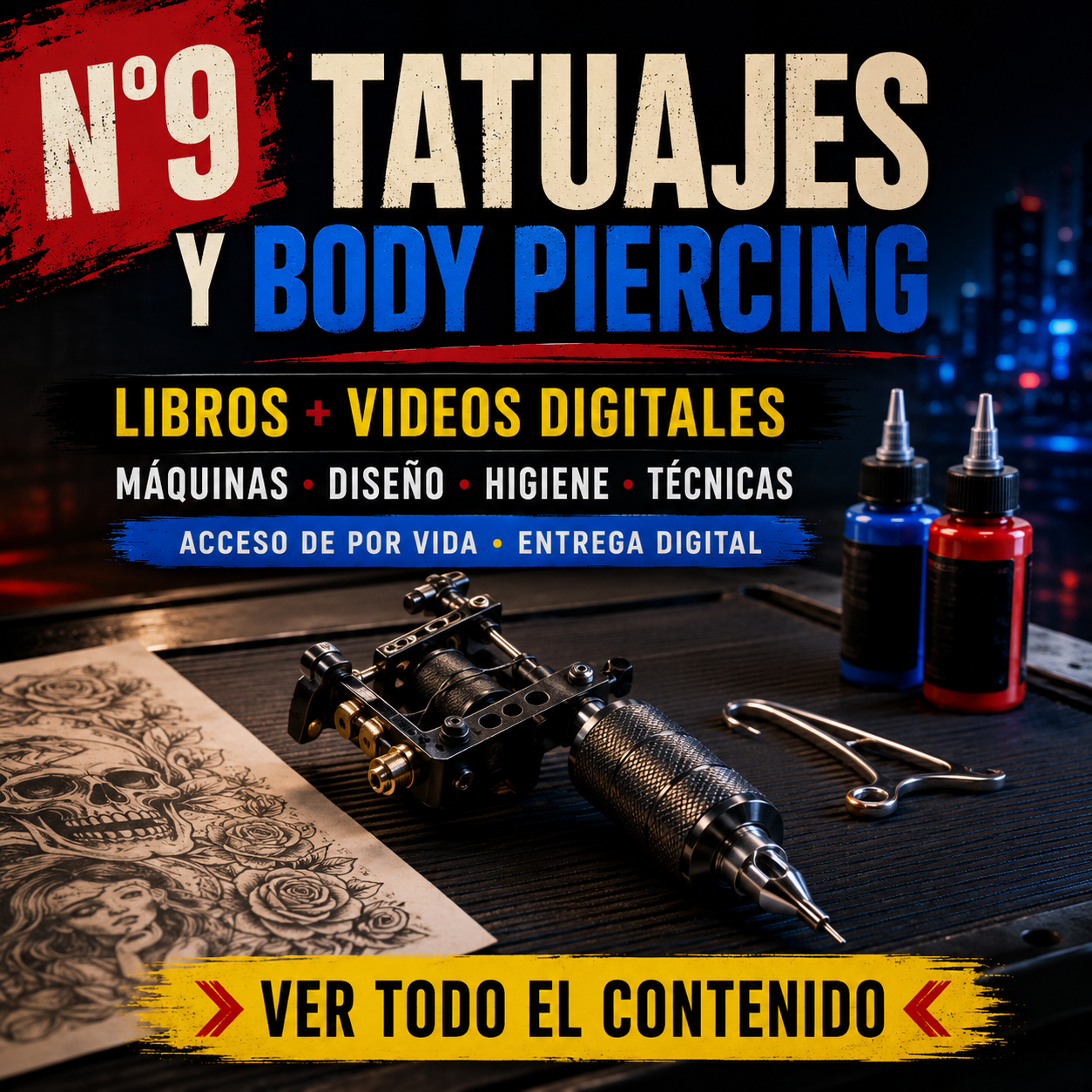 N9: PACK DE LIBROS Y VIDEOS SOBRE TATUAJES Y BODY PIERCING