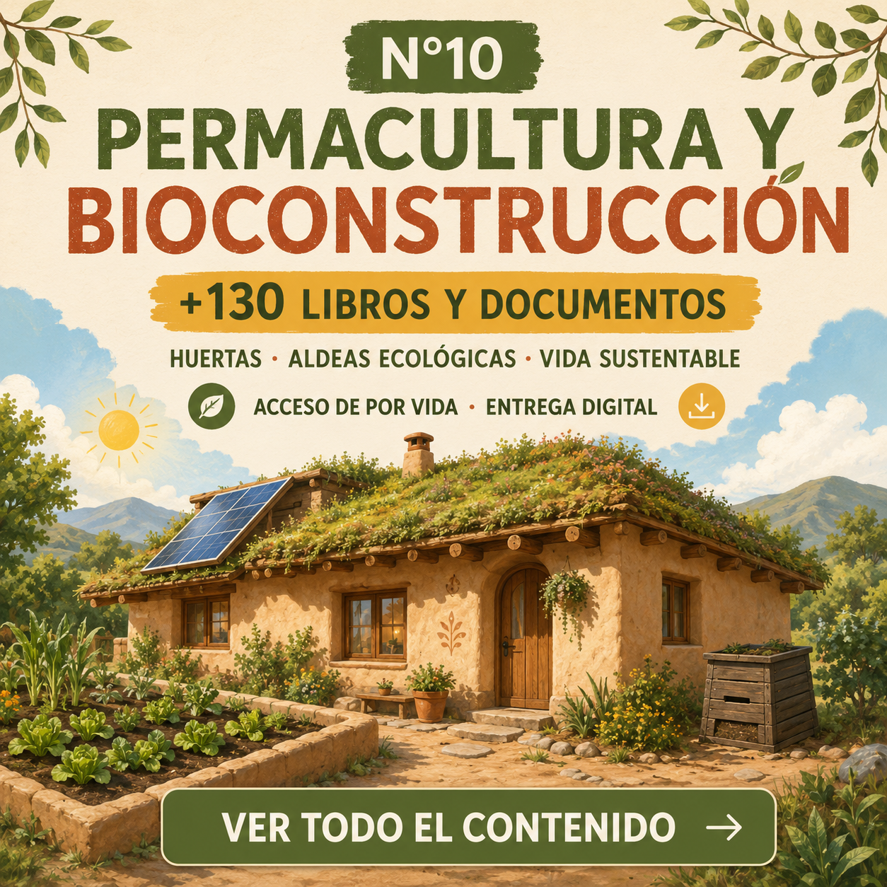 N10: LIBROS SOBRE PERMACULTURA, ALDEAS ECOLOGICAS, BIOCONSTRUCCIÓN, HUERTOS