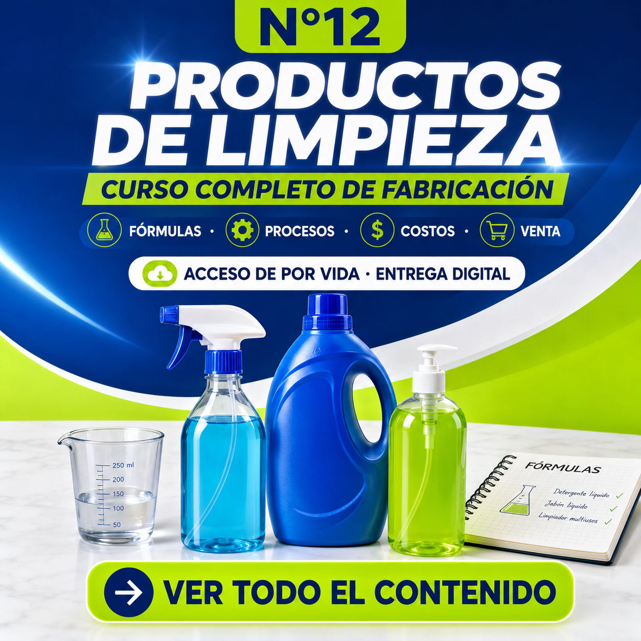 N12: CURSO COMPLETO DE FABRICACION PRODUCTOS QUIMICOS DE LIMPIEZA